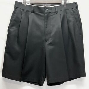 PGA Tour Mens Black Pleated Chino Golf Shorts Size 36